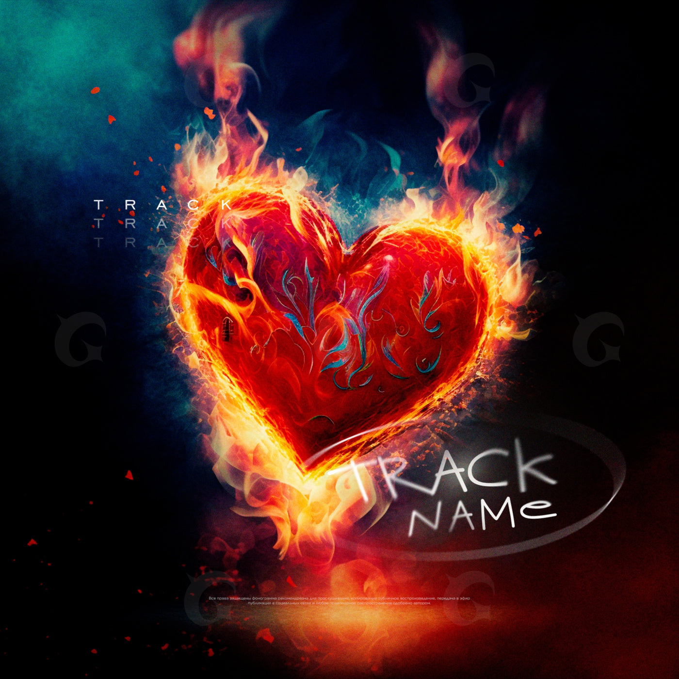 Flaming heart embrace