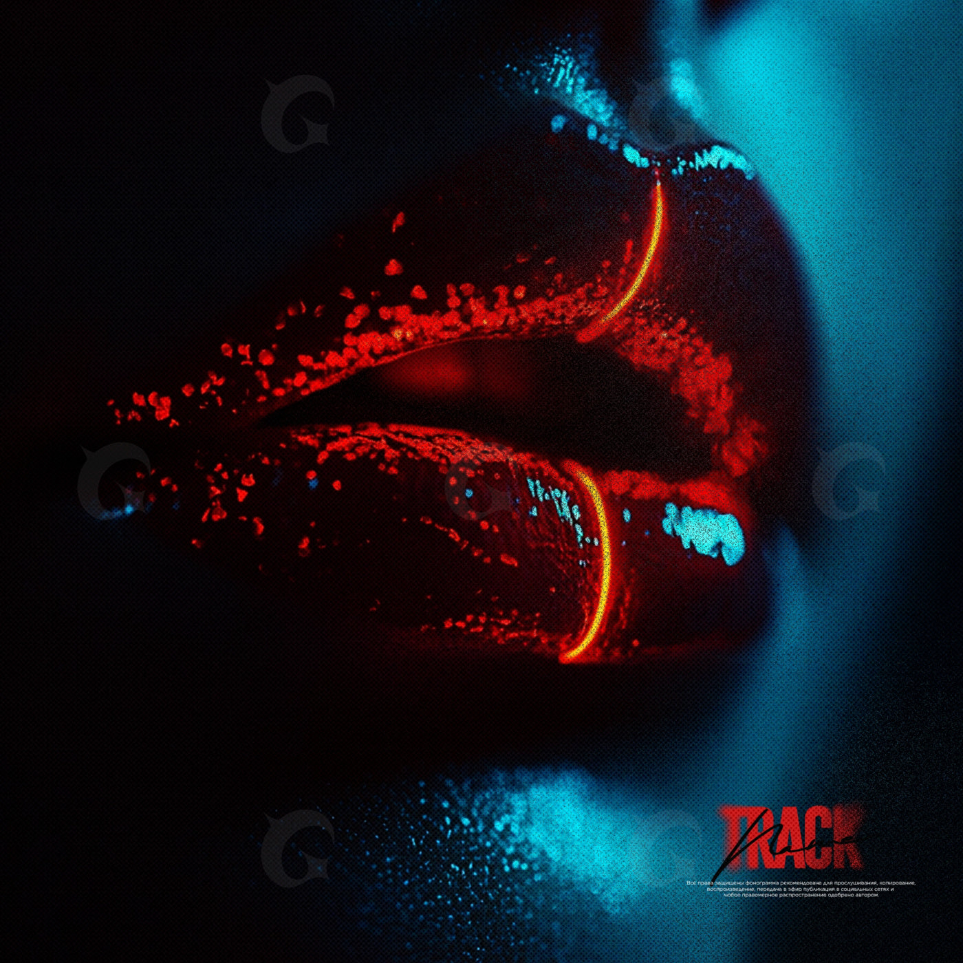 Neon kiss closeup