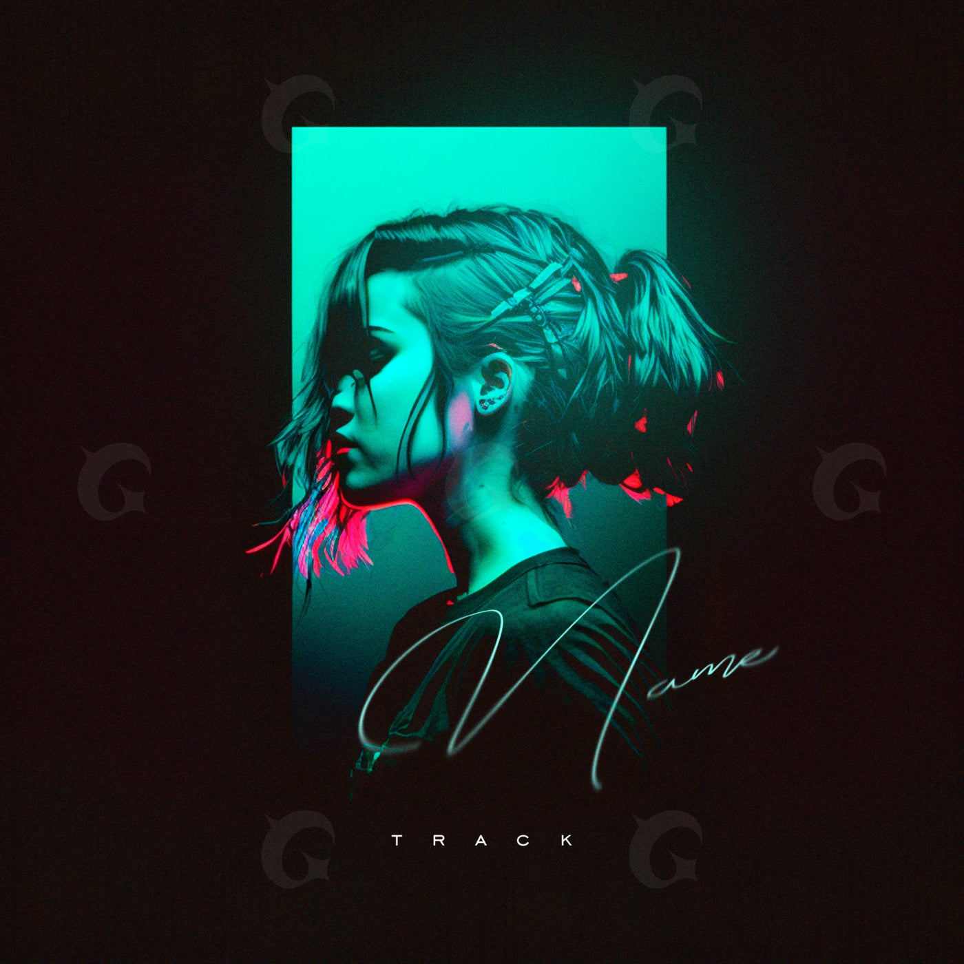 Neon portrait of woman