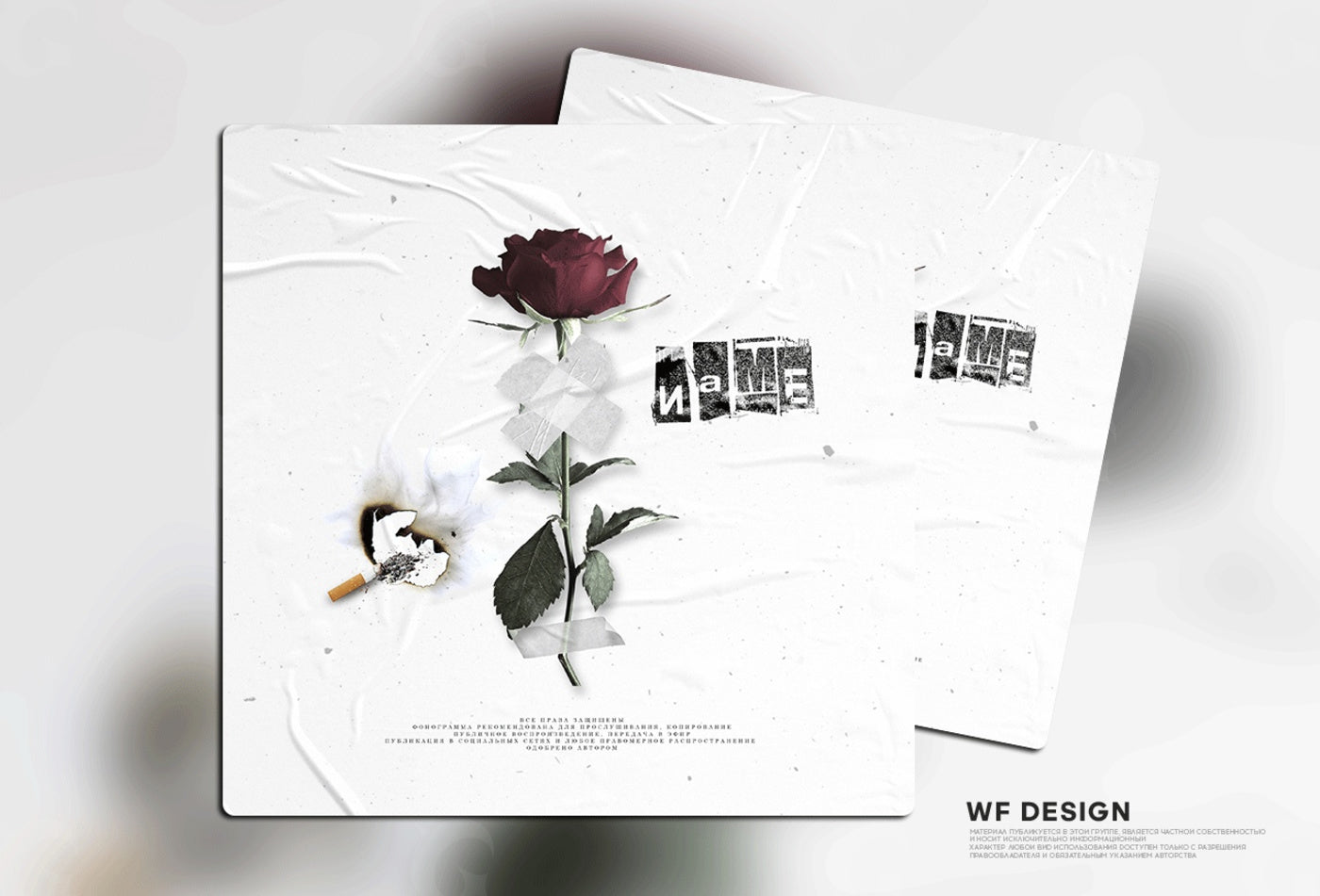 Taped rose and cigarette