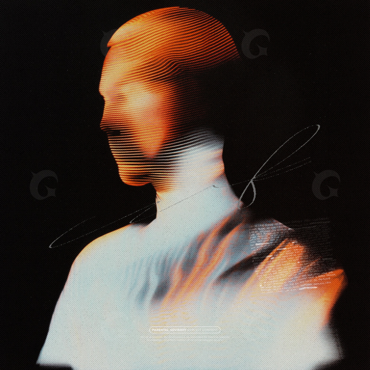 Ethereal head silhouette