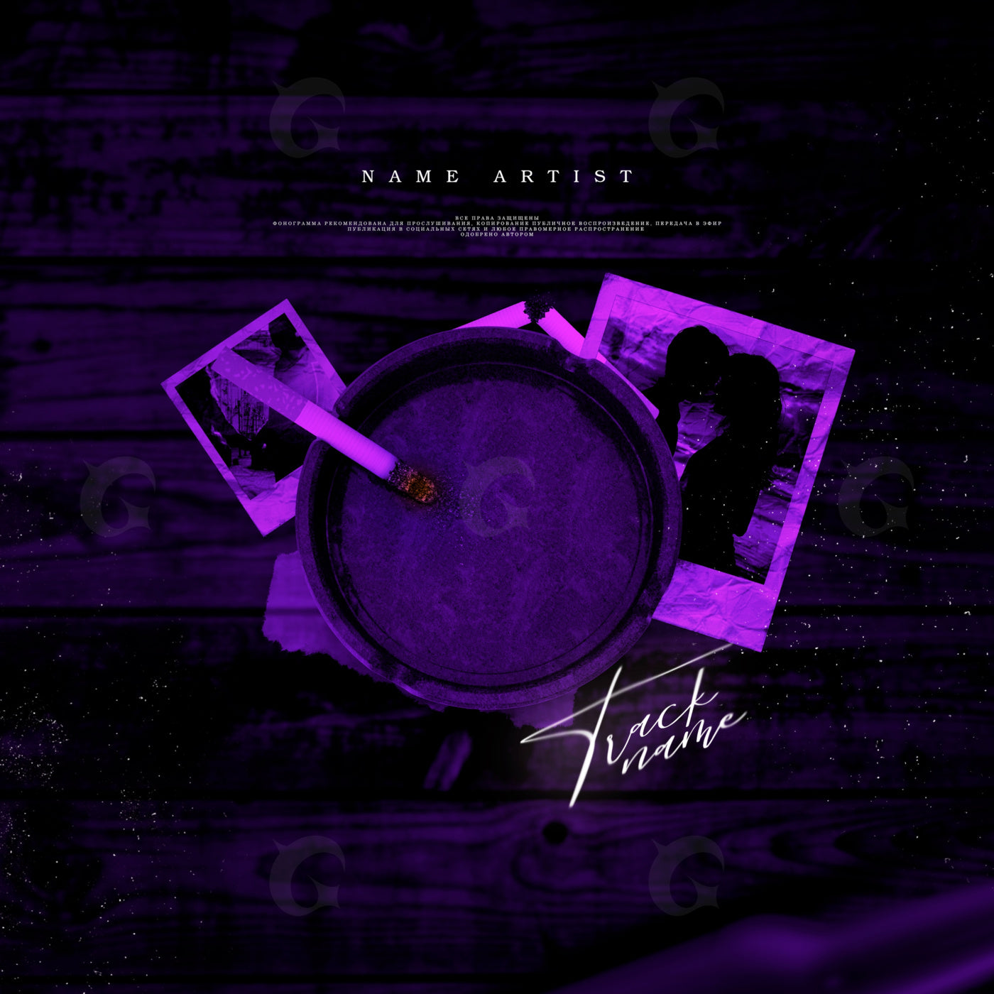 Ashtray and photographs