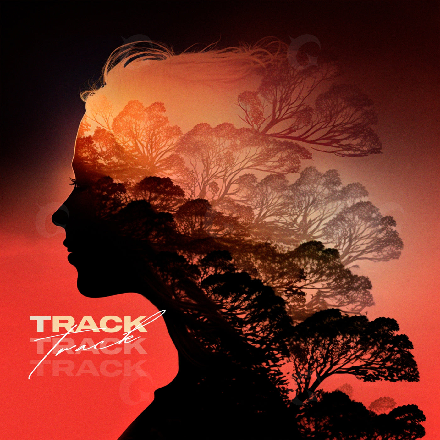 Silhouette with trees