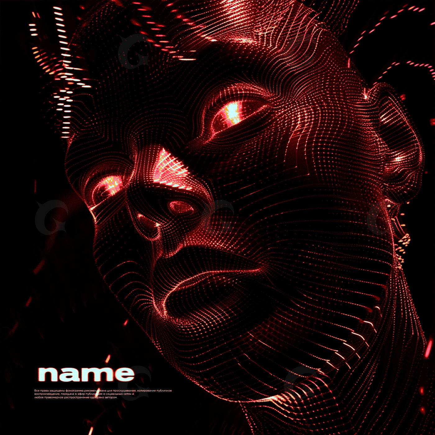 Digital neon face
