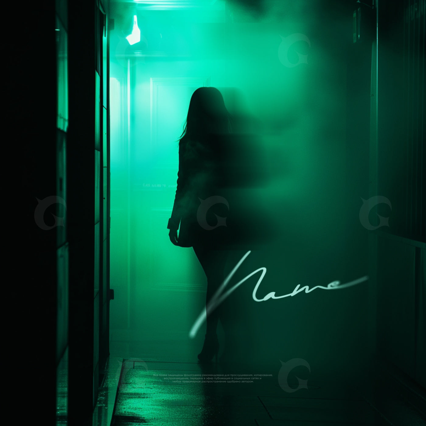 Silhouetted woman infog