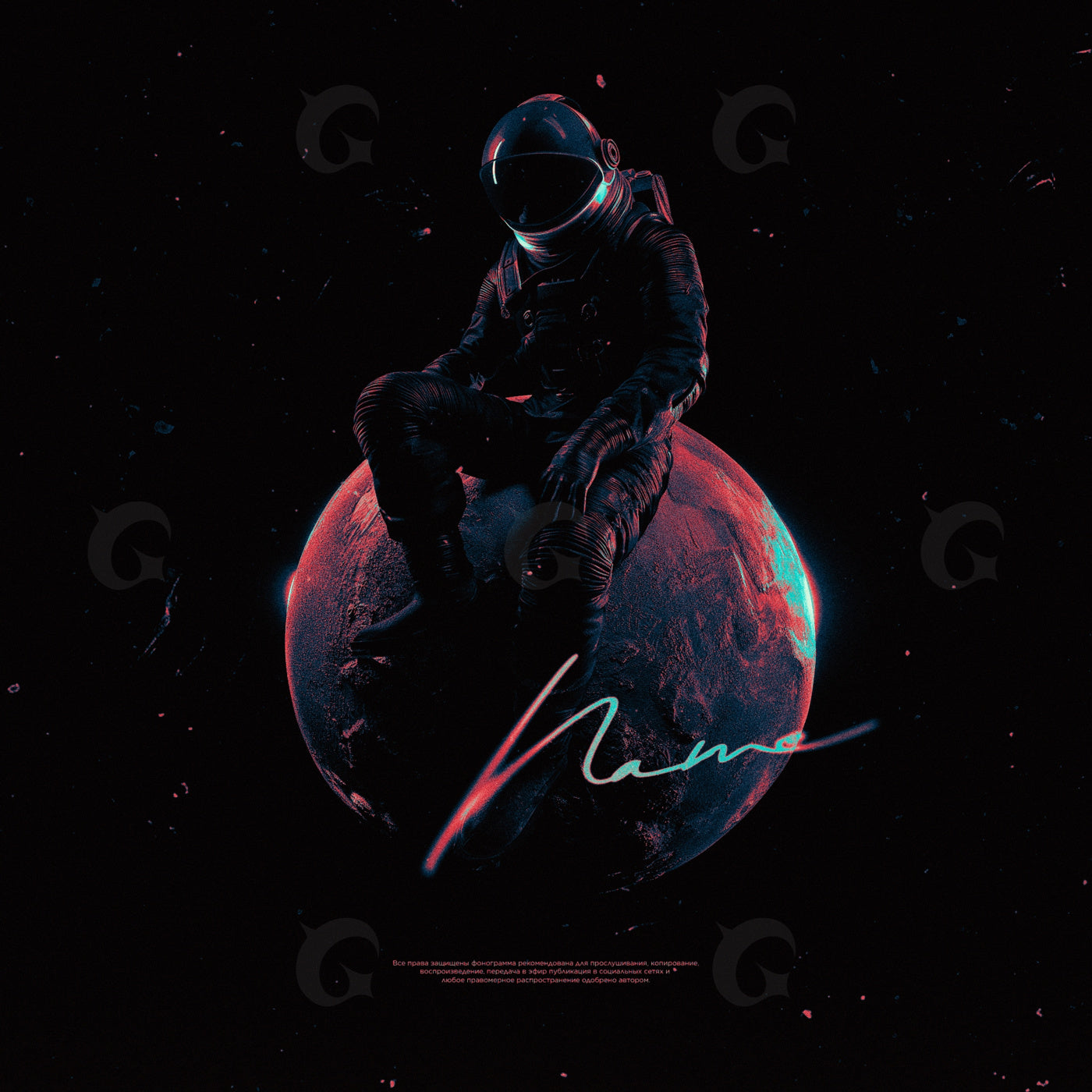 Astronaut sitting planet