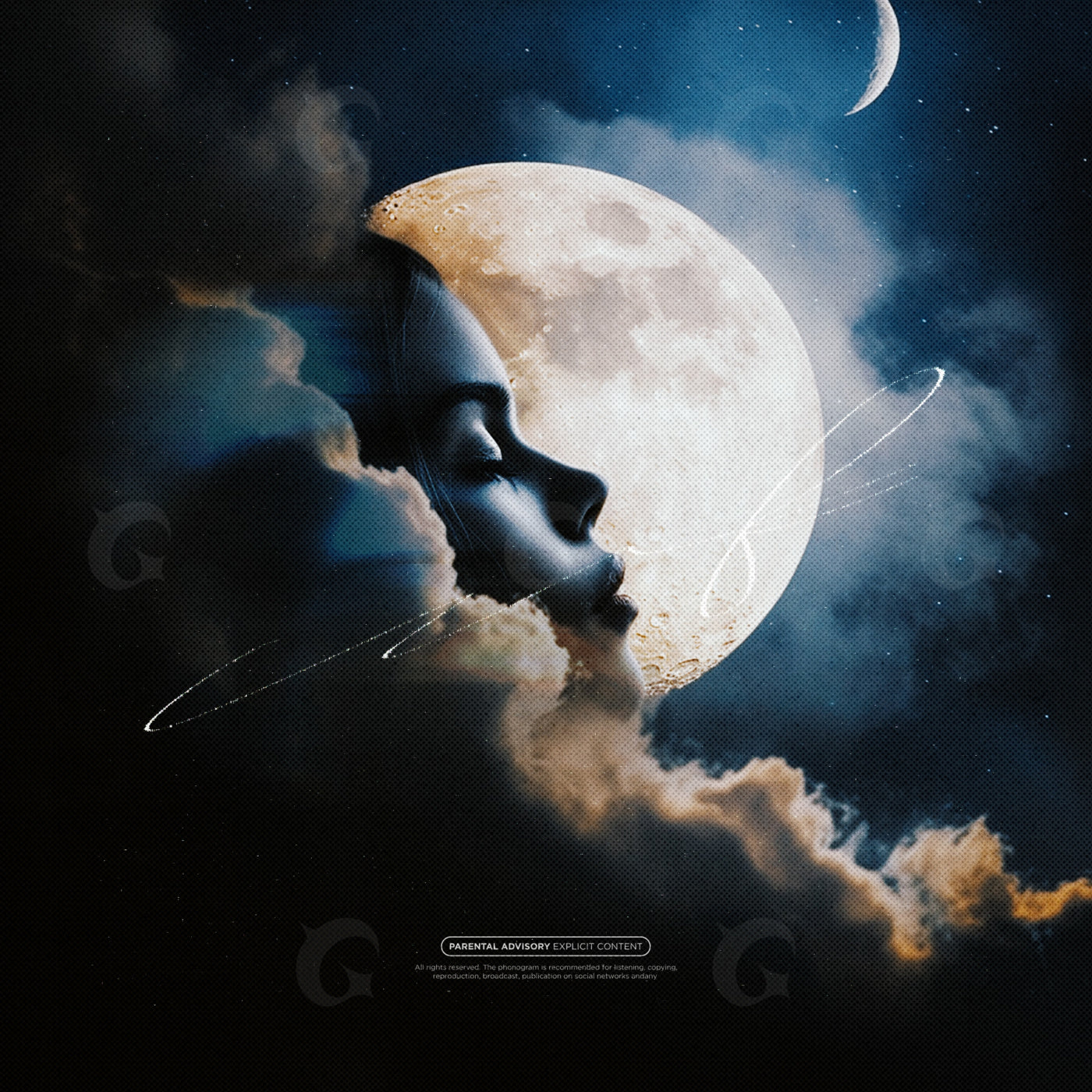 Moonlit sleeping face