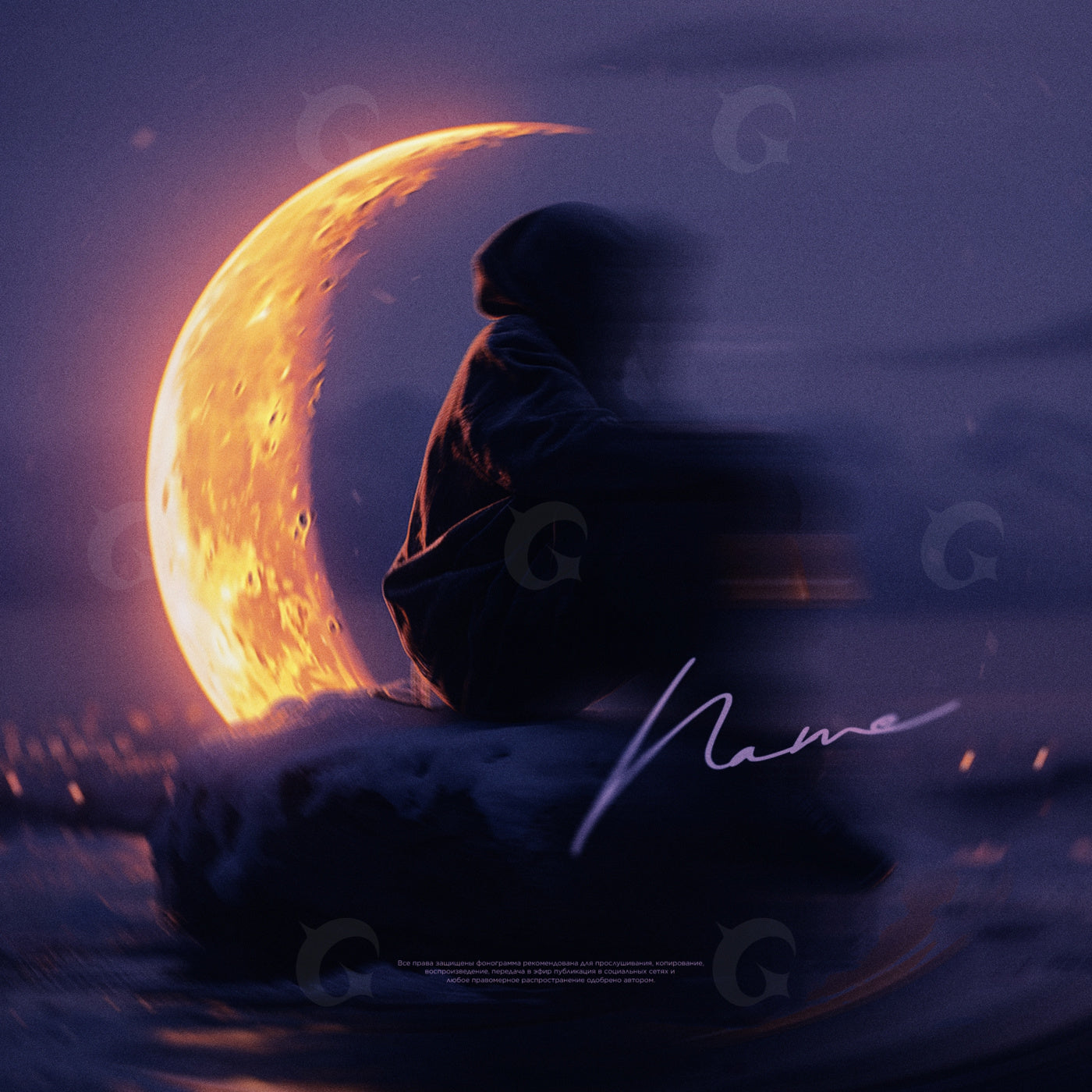 Midnight crescent solitude