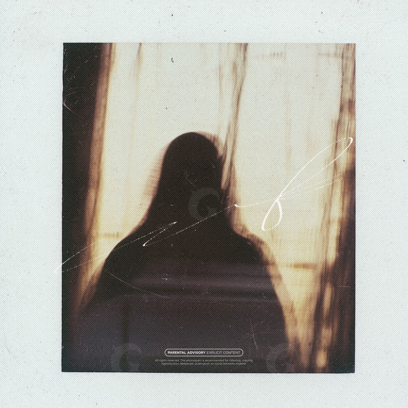 Silhouette behind curtain