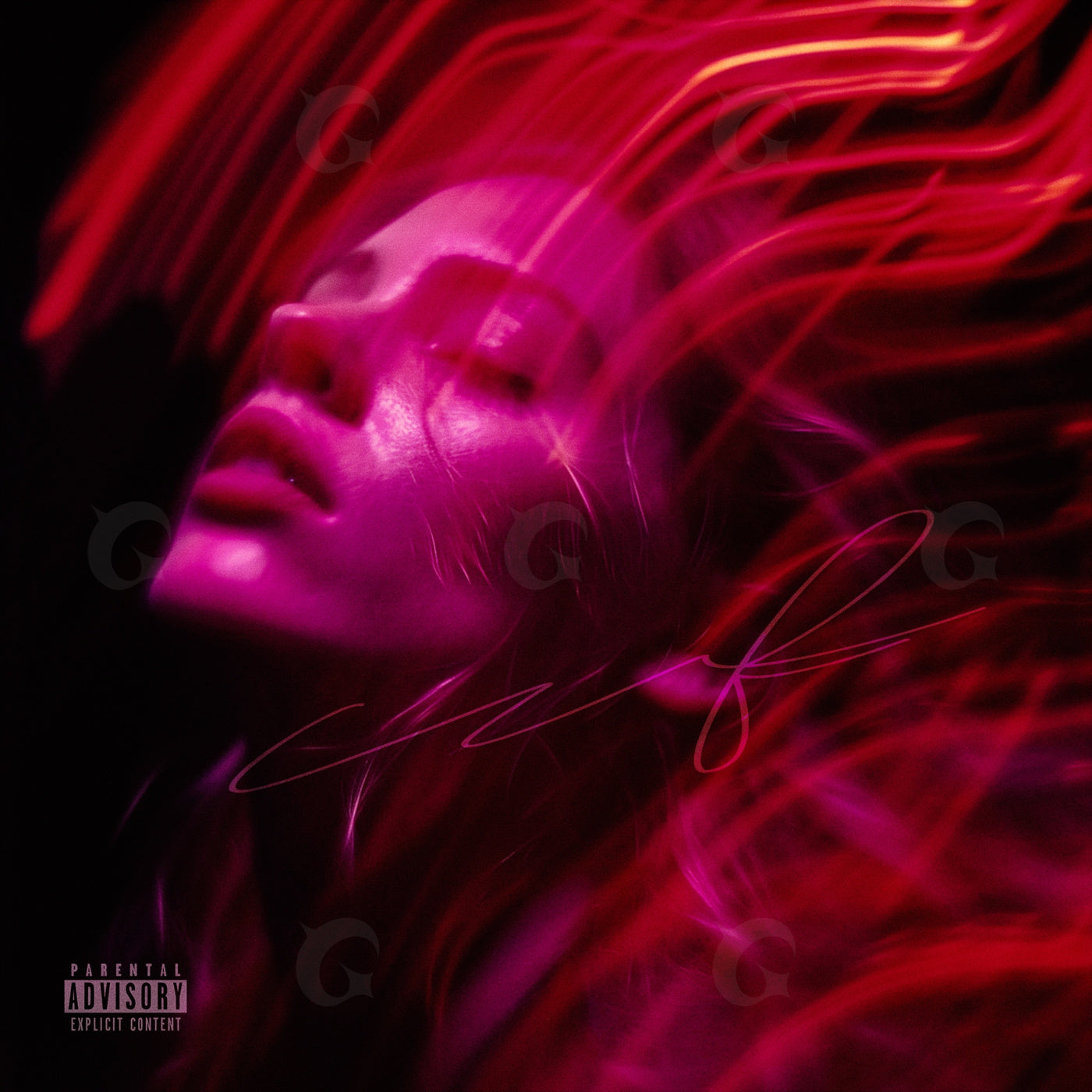 Neon dreaming woman