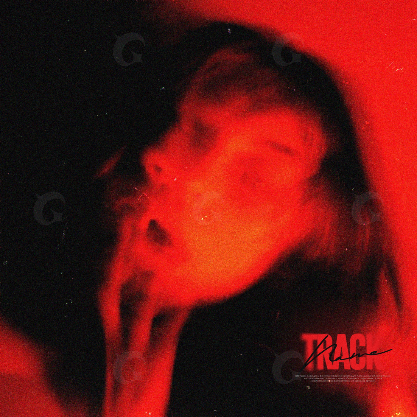 Blurred woman touching face