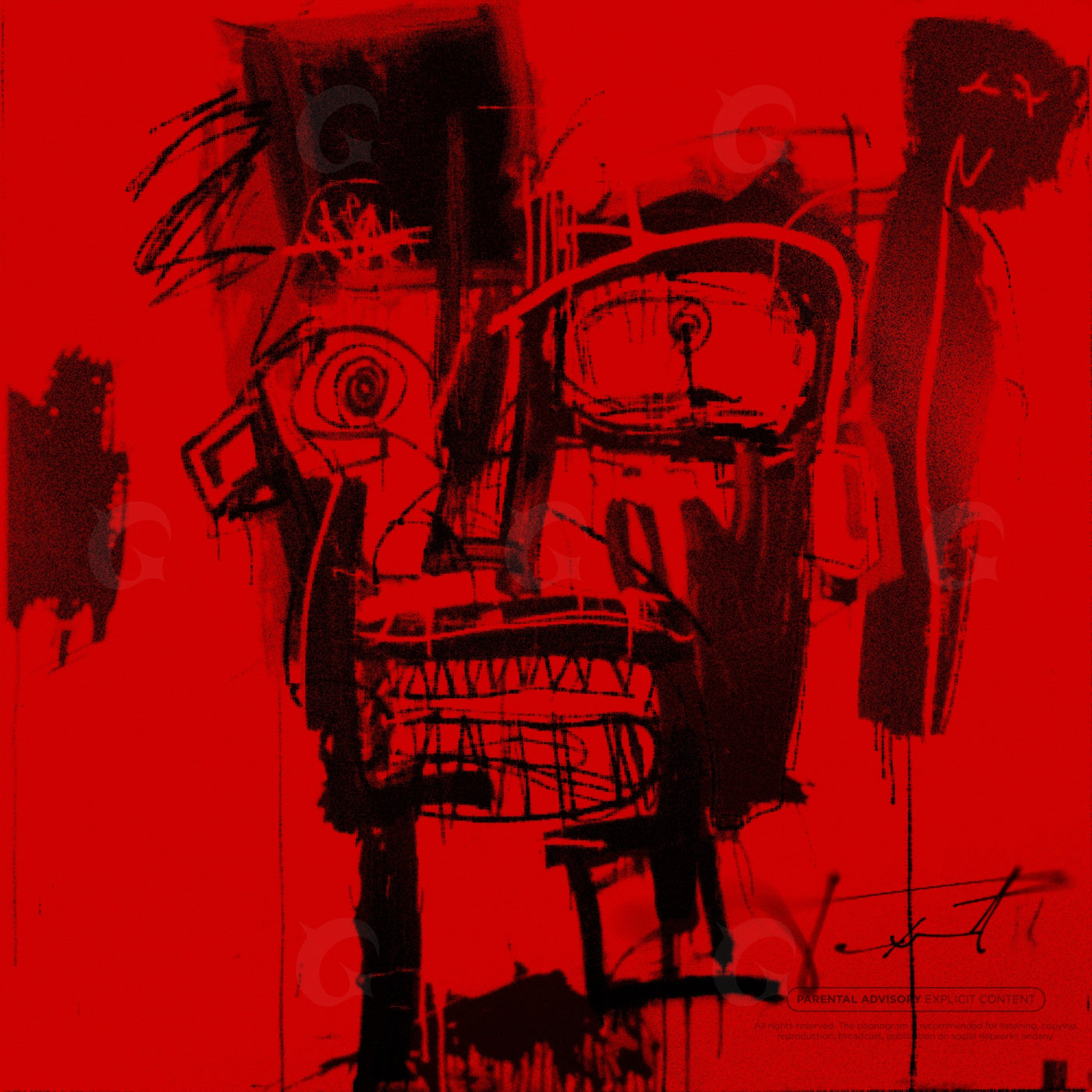 Screaming fragmented face