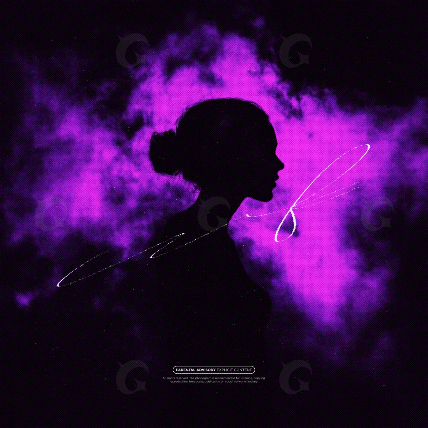 Silhouette among smoke