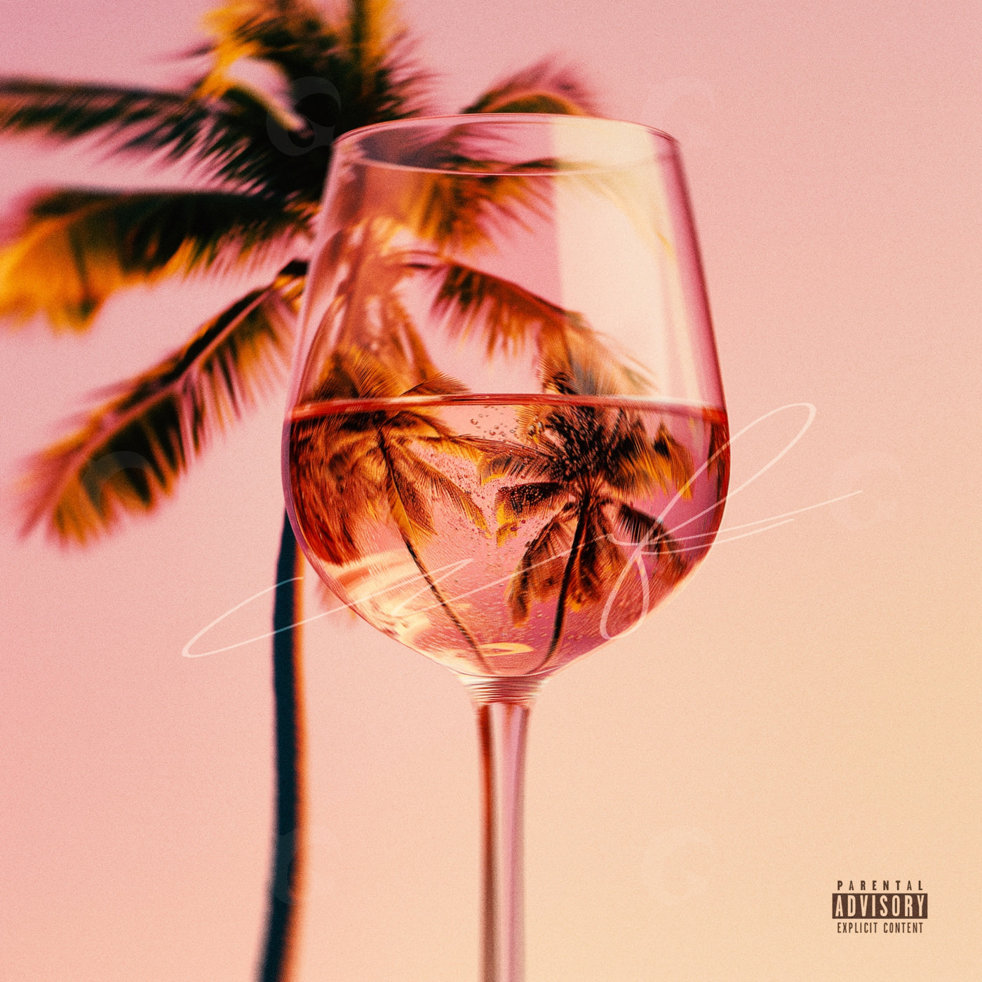 Palm reflected wine
