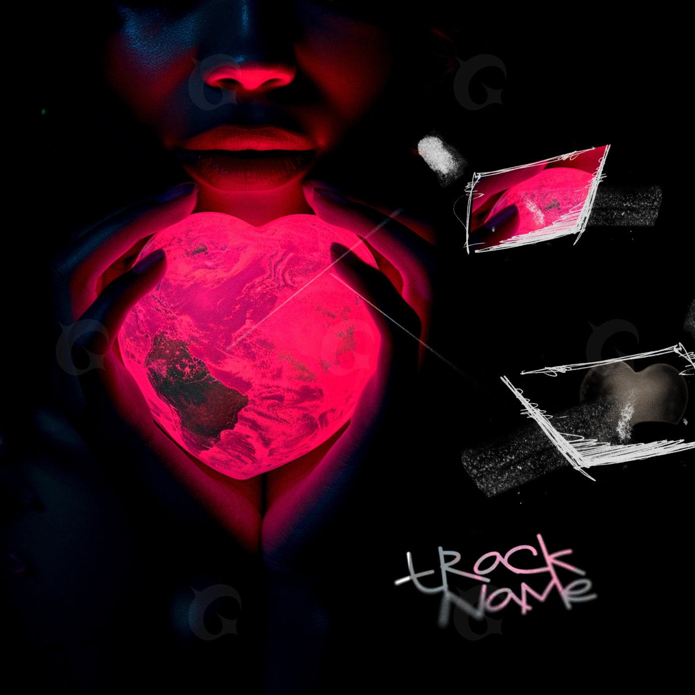 Holding heart globe