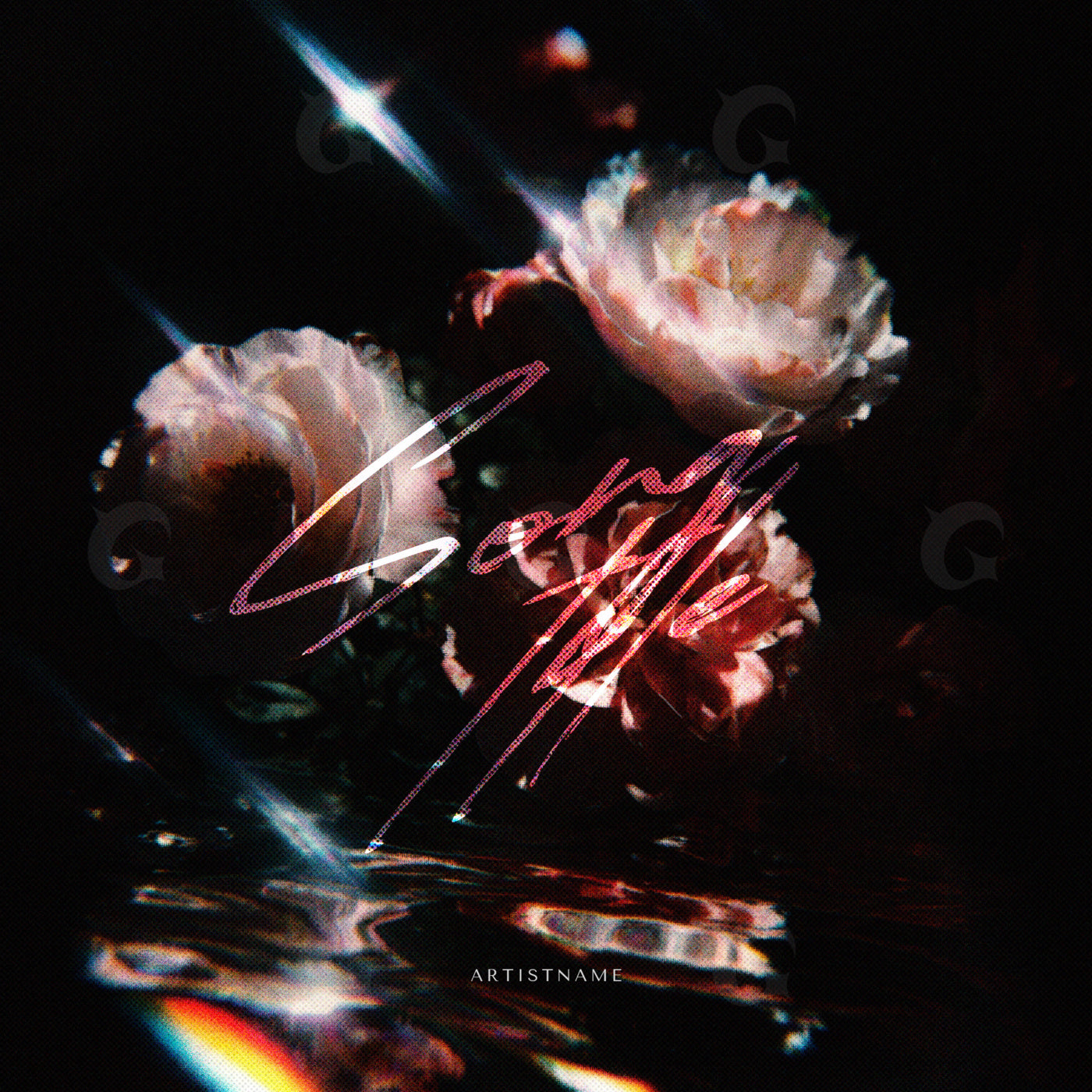 Moonlit peony drift