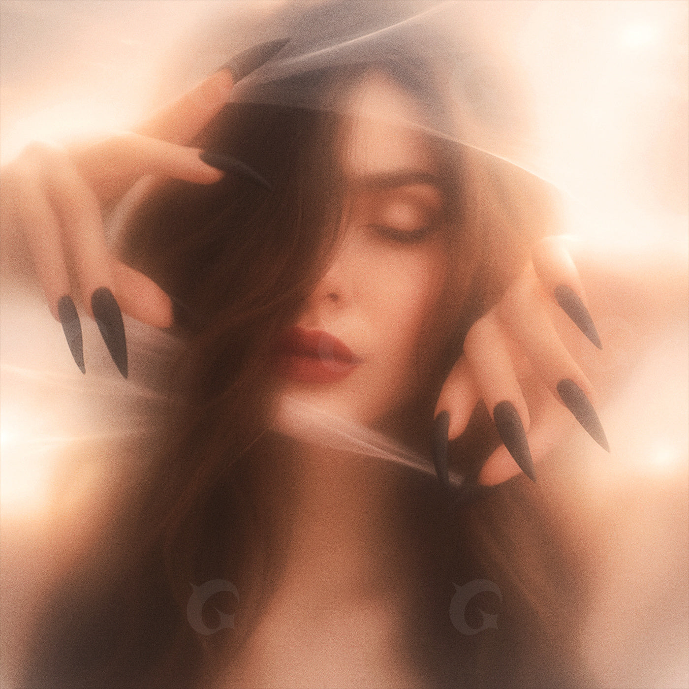 Veiled woman with nails