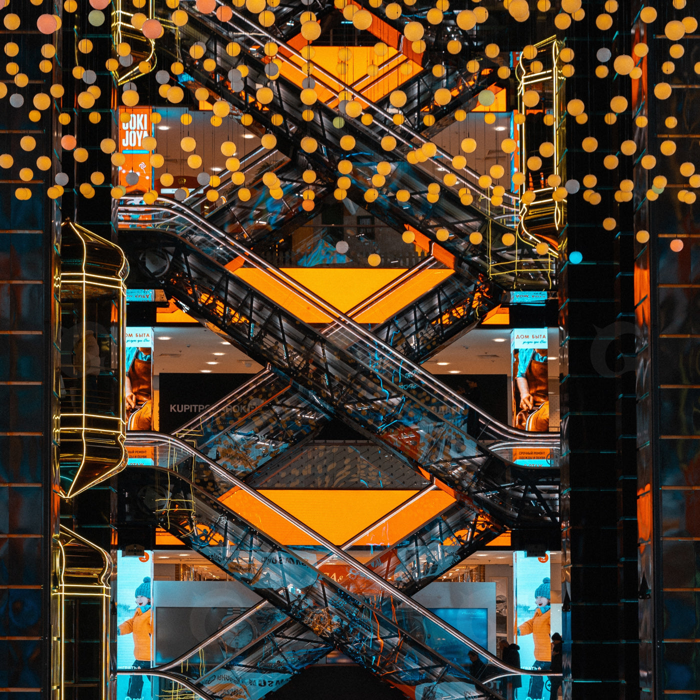 Mall escalator lightfall