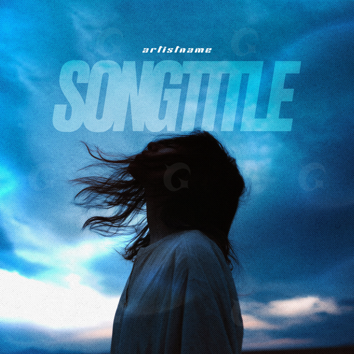 Windblown silhouette sky