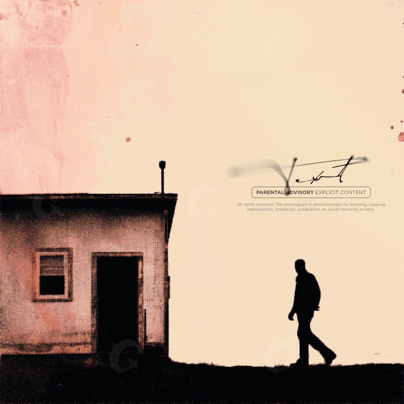 Silhouette leaving house
