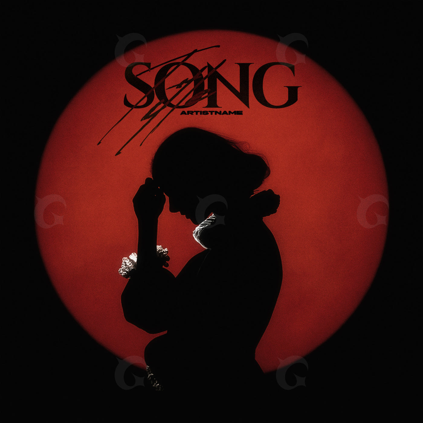 Silhouette beneath moon