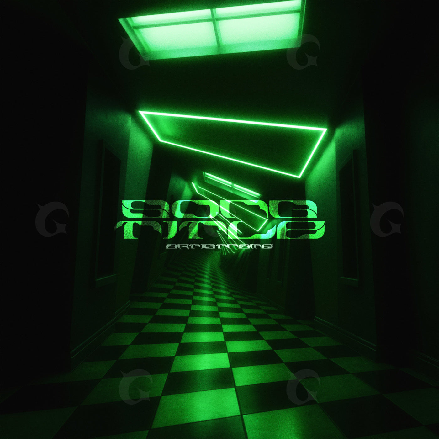 Neon hallway mirage