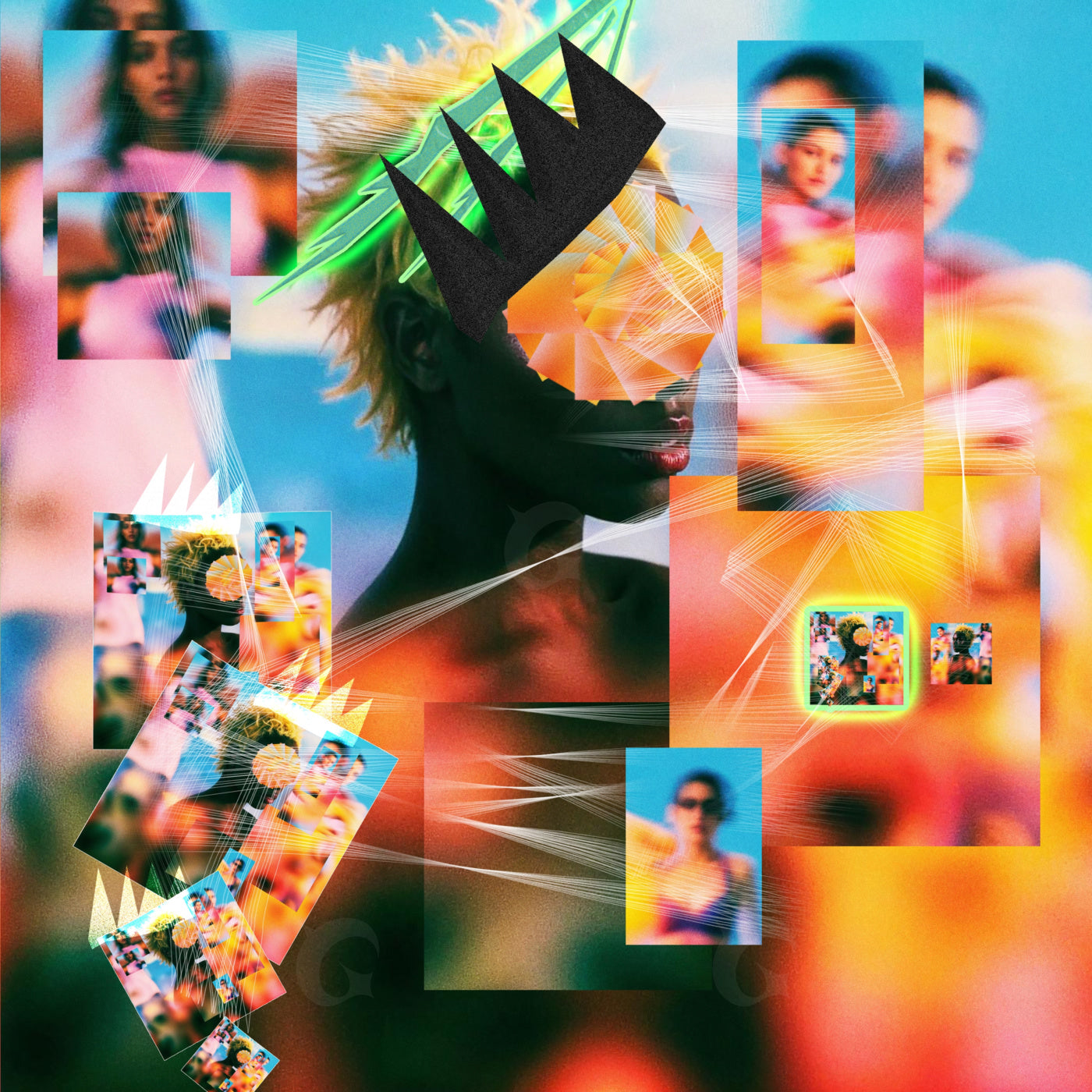 Crowned silhouette collage