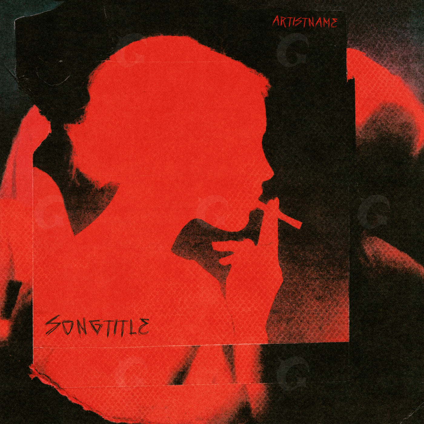 Silhouette smoking woman