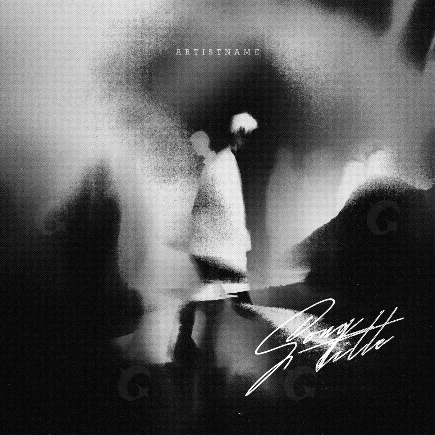 Silhouette walking haze