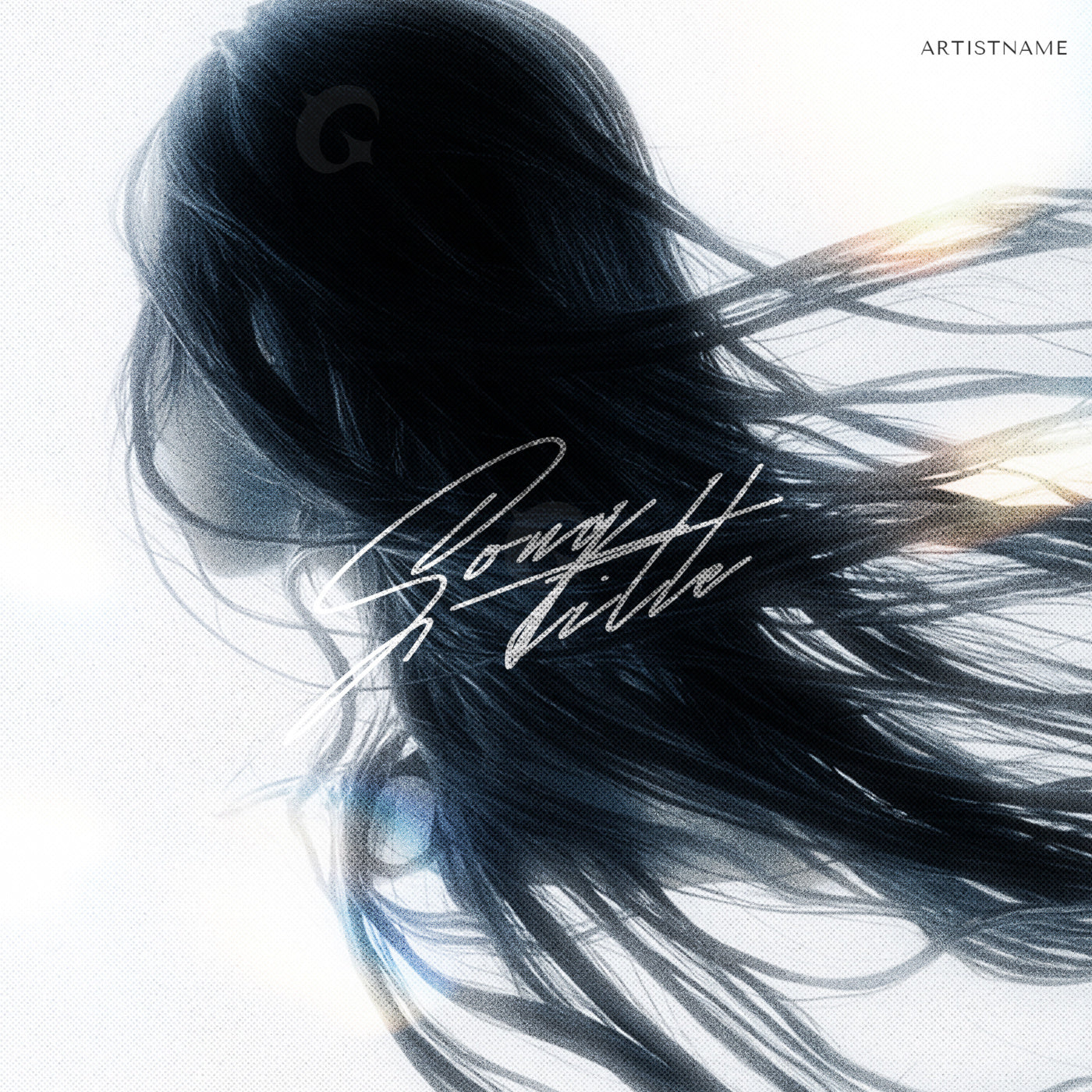 Windblown hair portrait