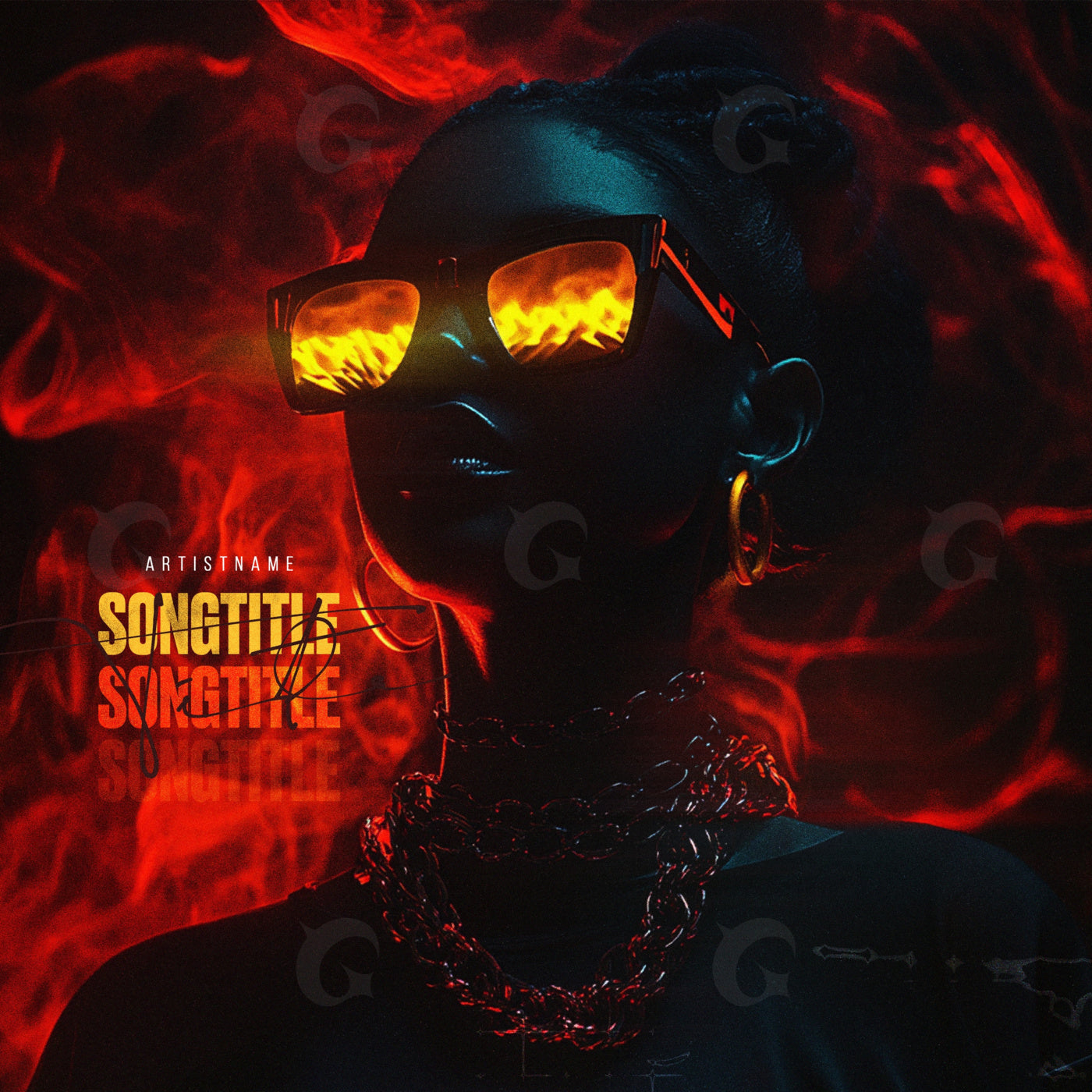 Flames behind shades