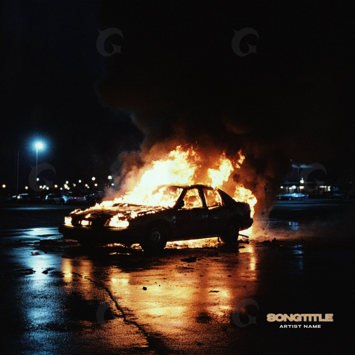 Nighttime burning sedan
