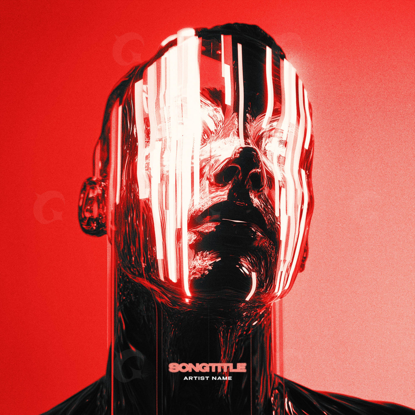 Neon face rising
