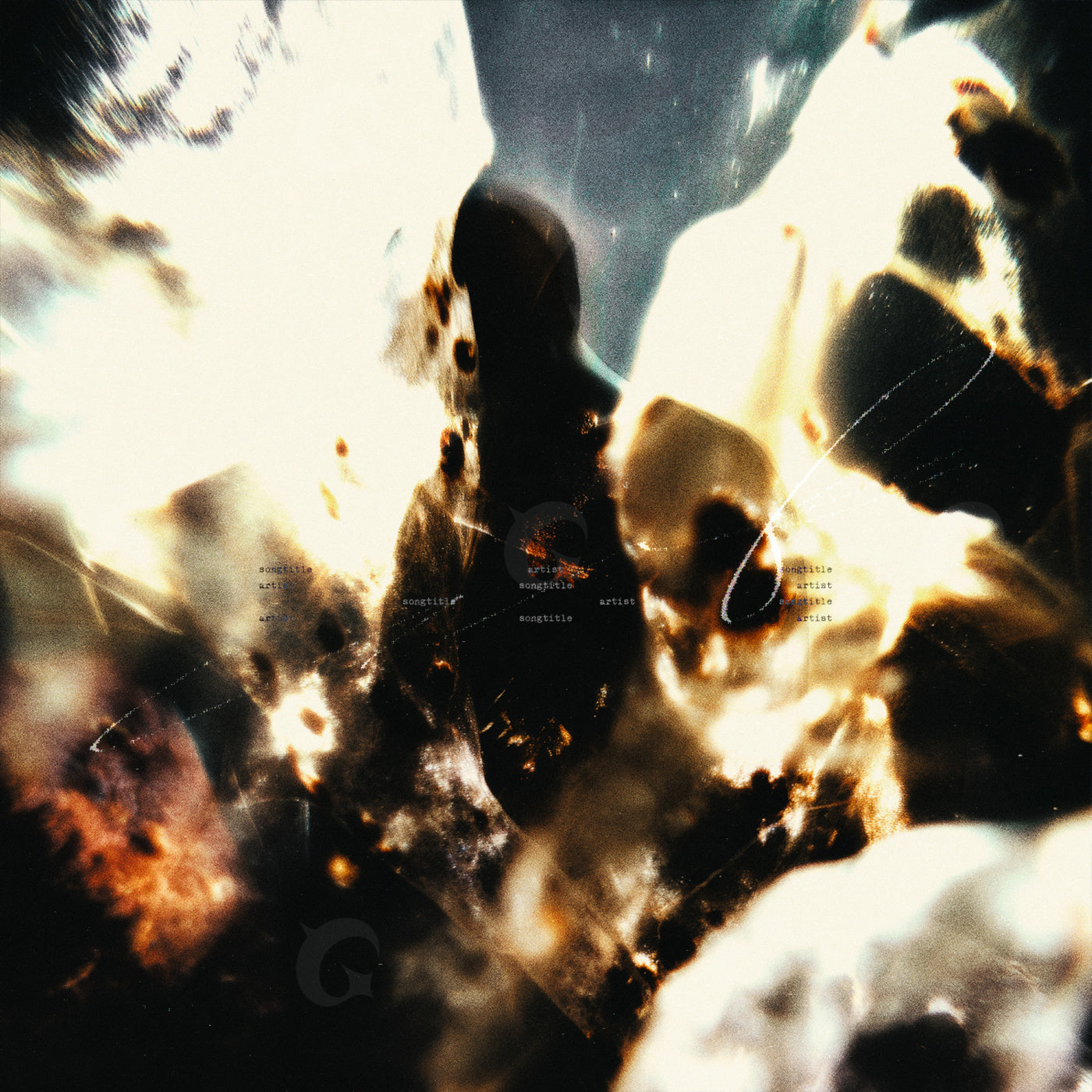 Silhouette amid flames