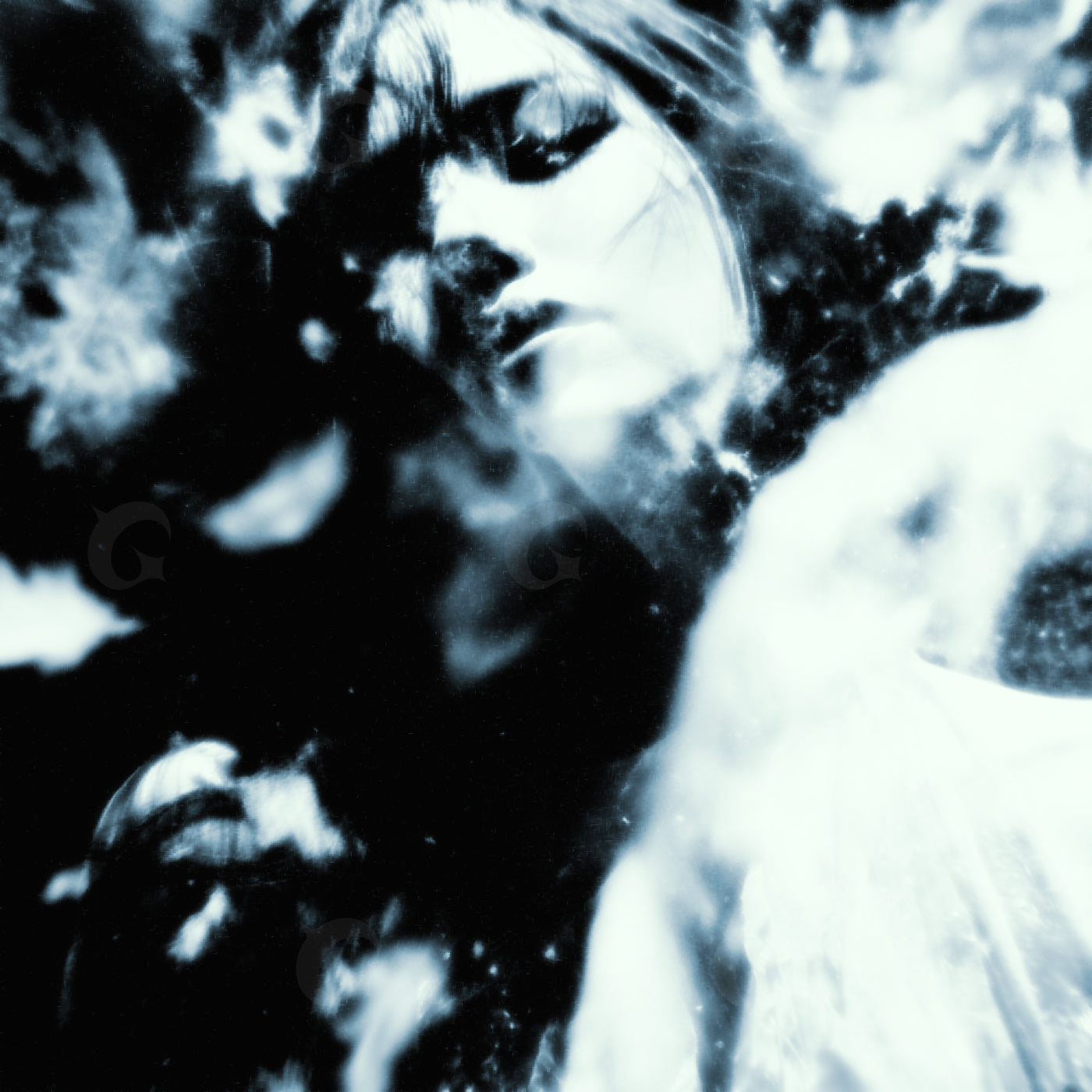 Dreaming woman amongflowers
