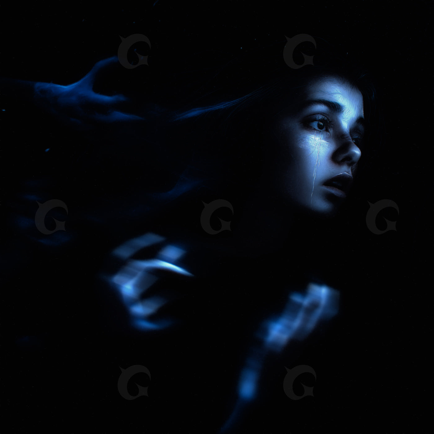 Haunted midnight gaze