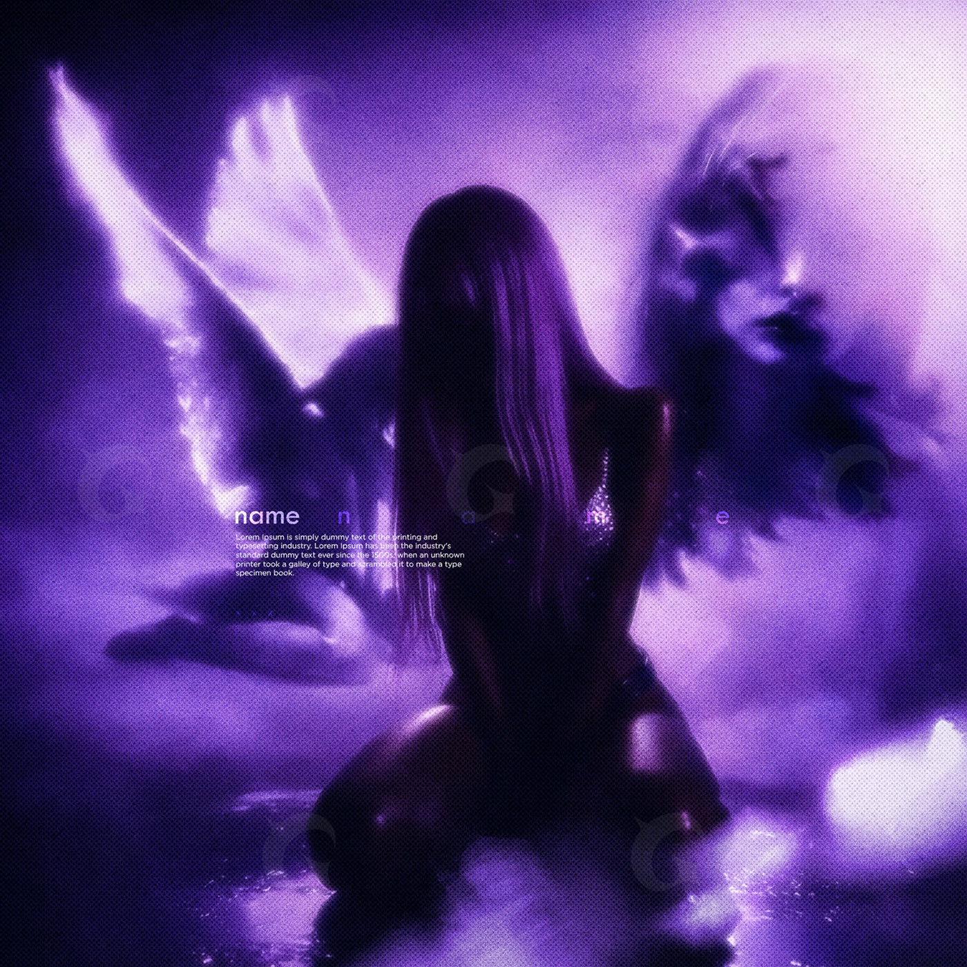 Shadowed angel kneeling