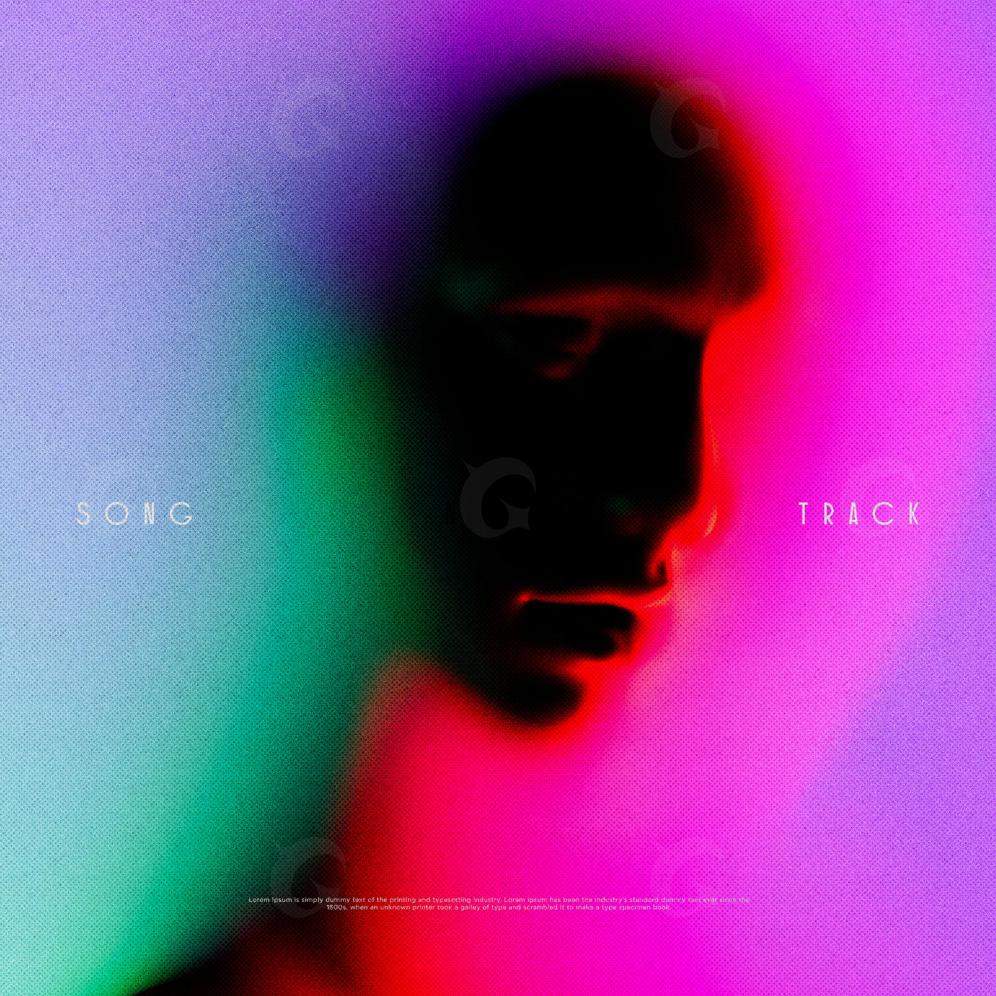 Neon silhouette portrait