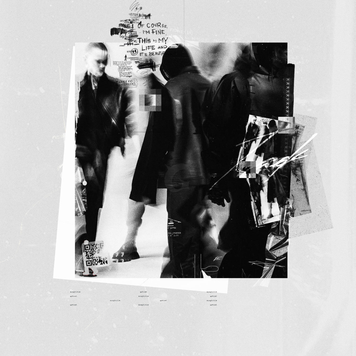 Shadows walking together