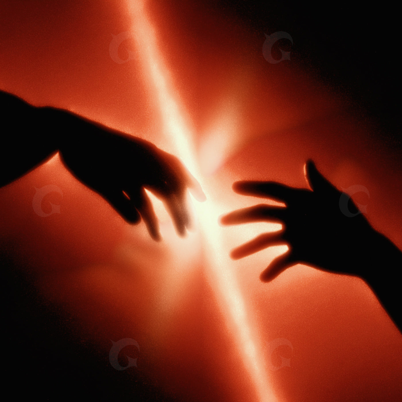 Hands reaching light