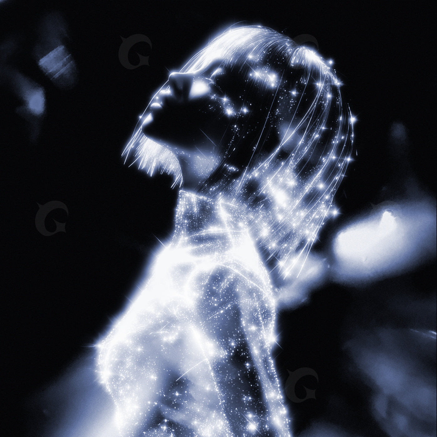 Starlit silhouette woman