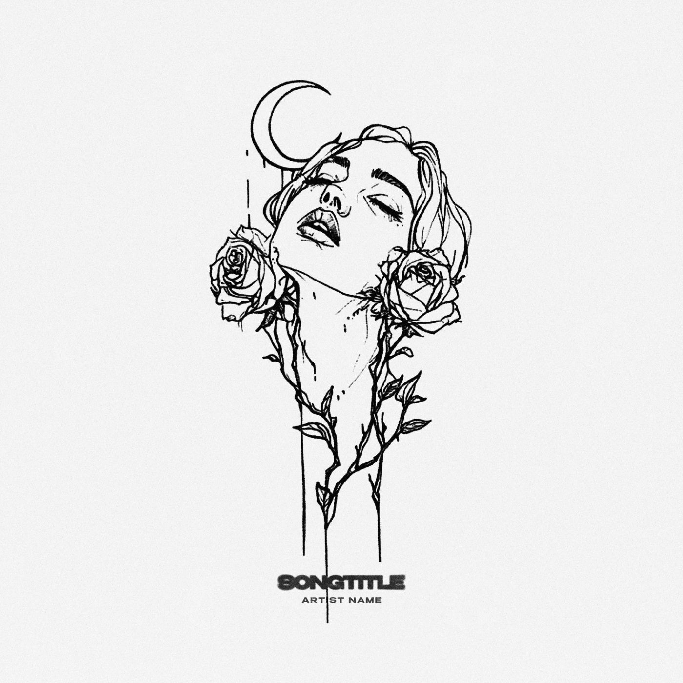 Moonlit rose embrace