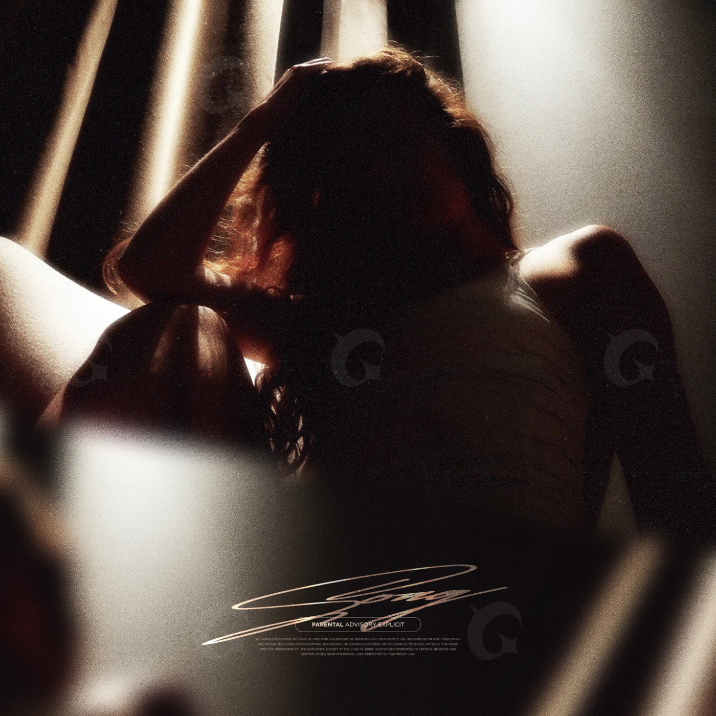 Silhouetted woman reclining