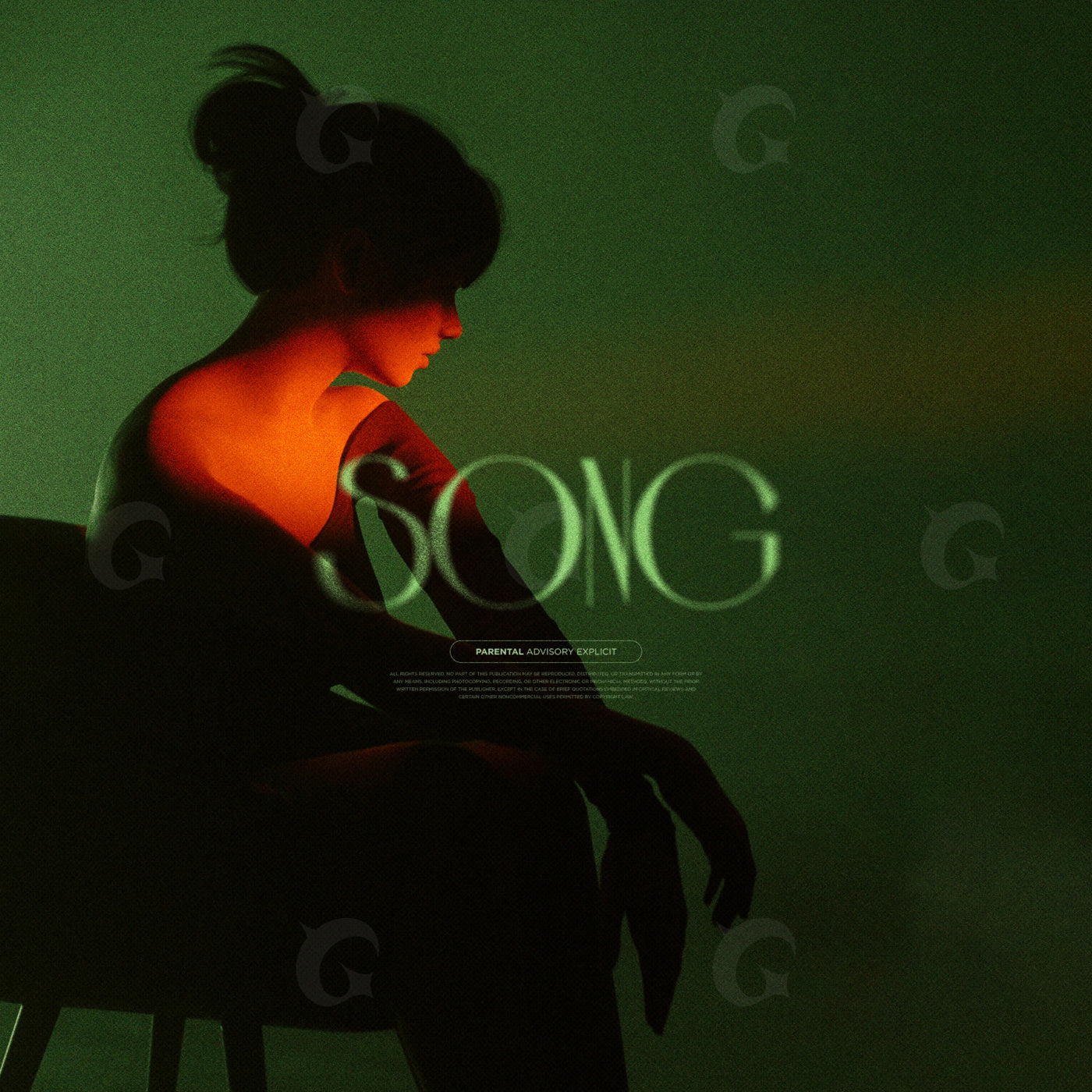 Silhouetted woman sitting