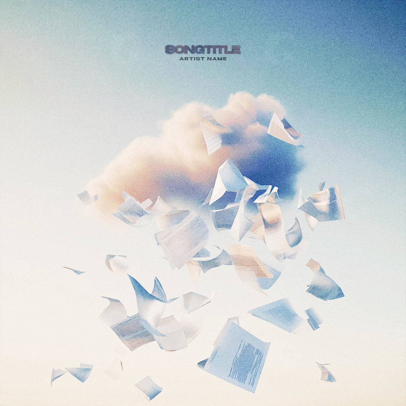 Papers blown from cloud