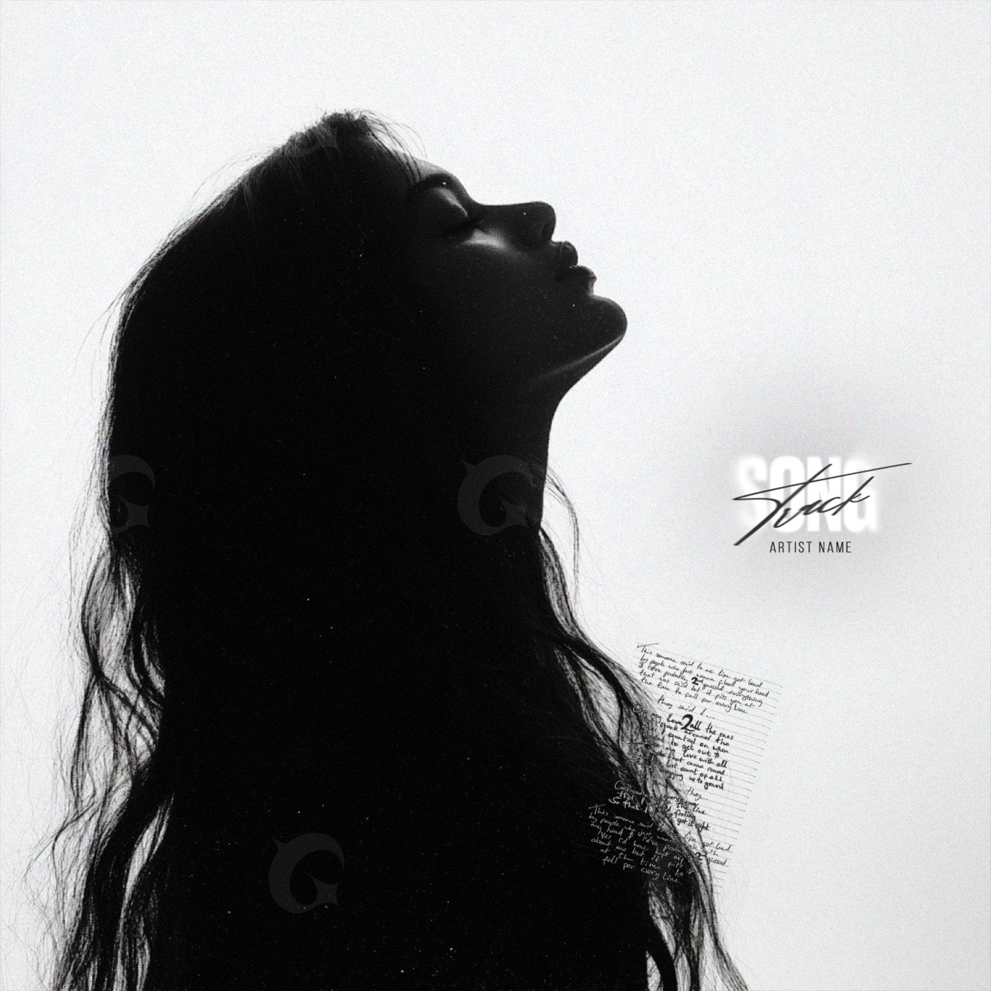 Silhouette among thoughts