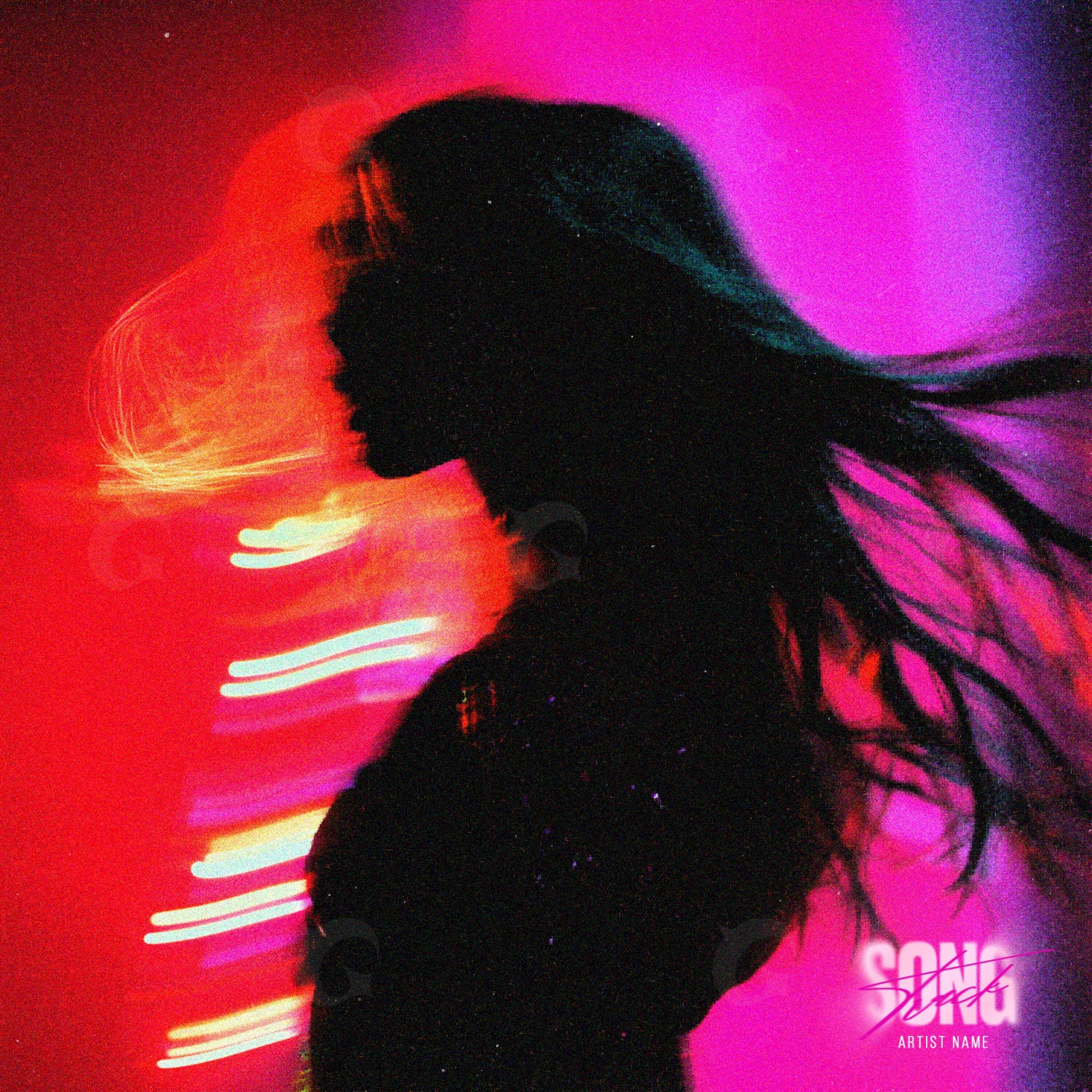 Neon silhouette motion