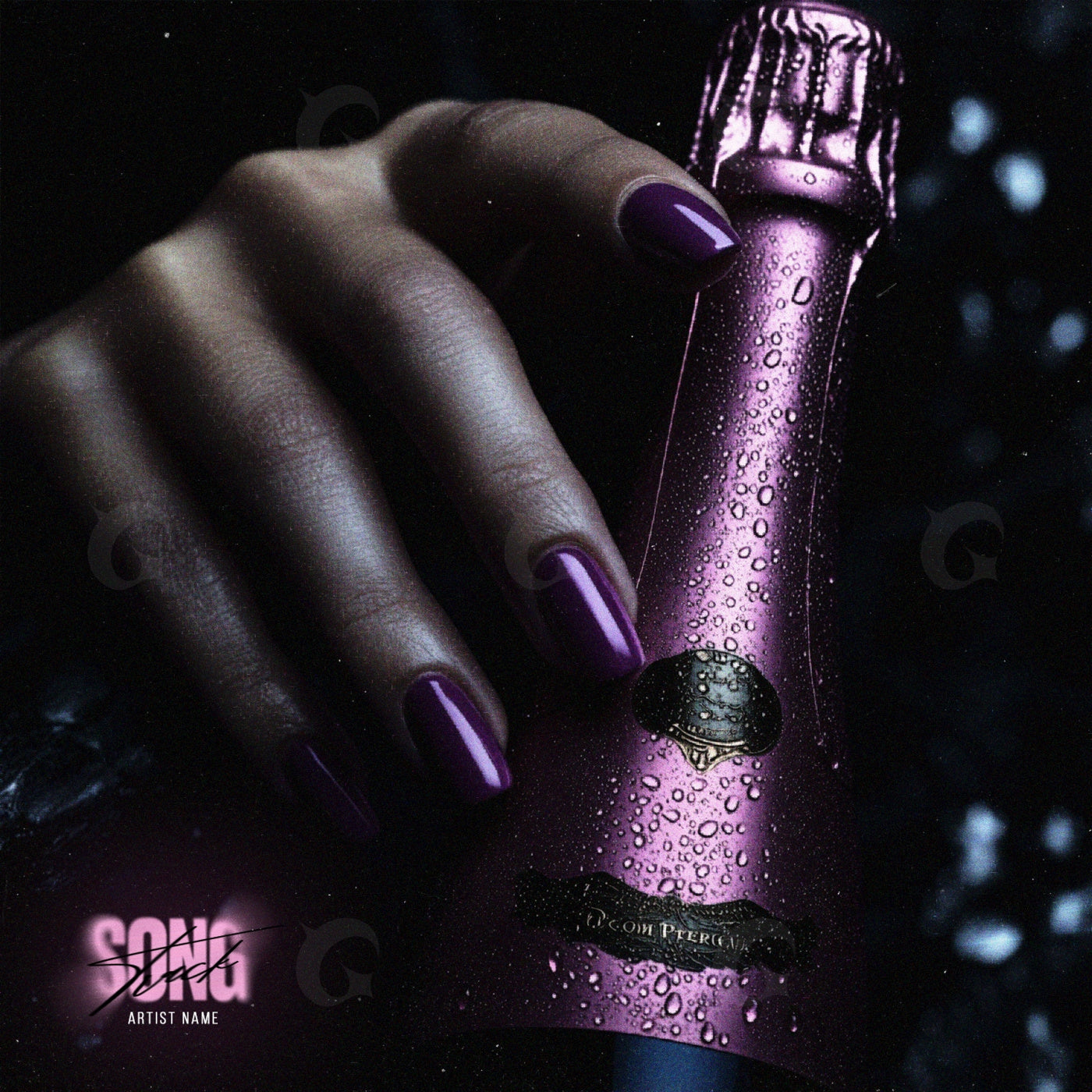 Nails grasping bottle