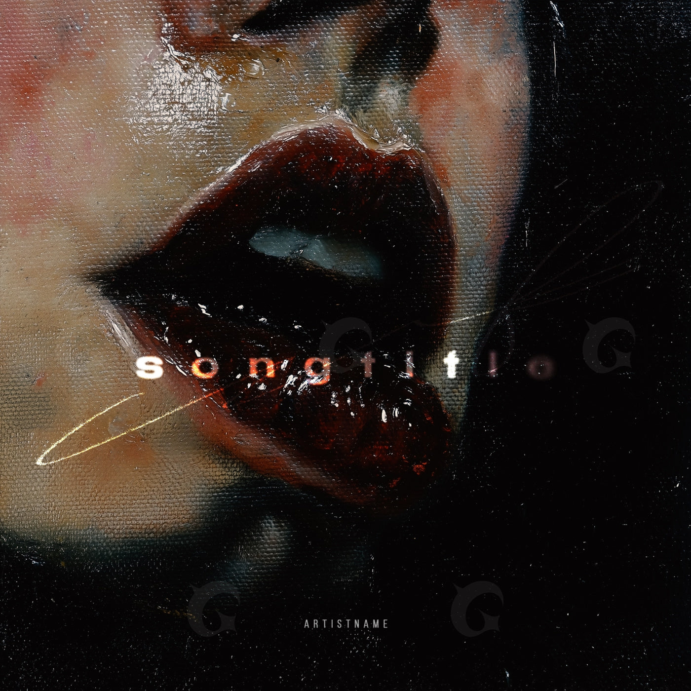 Whispered glossed kiss