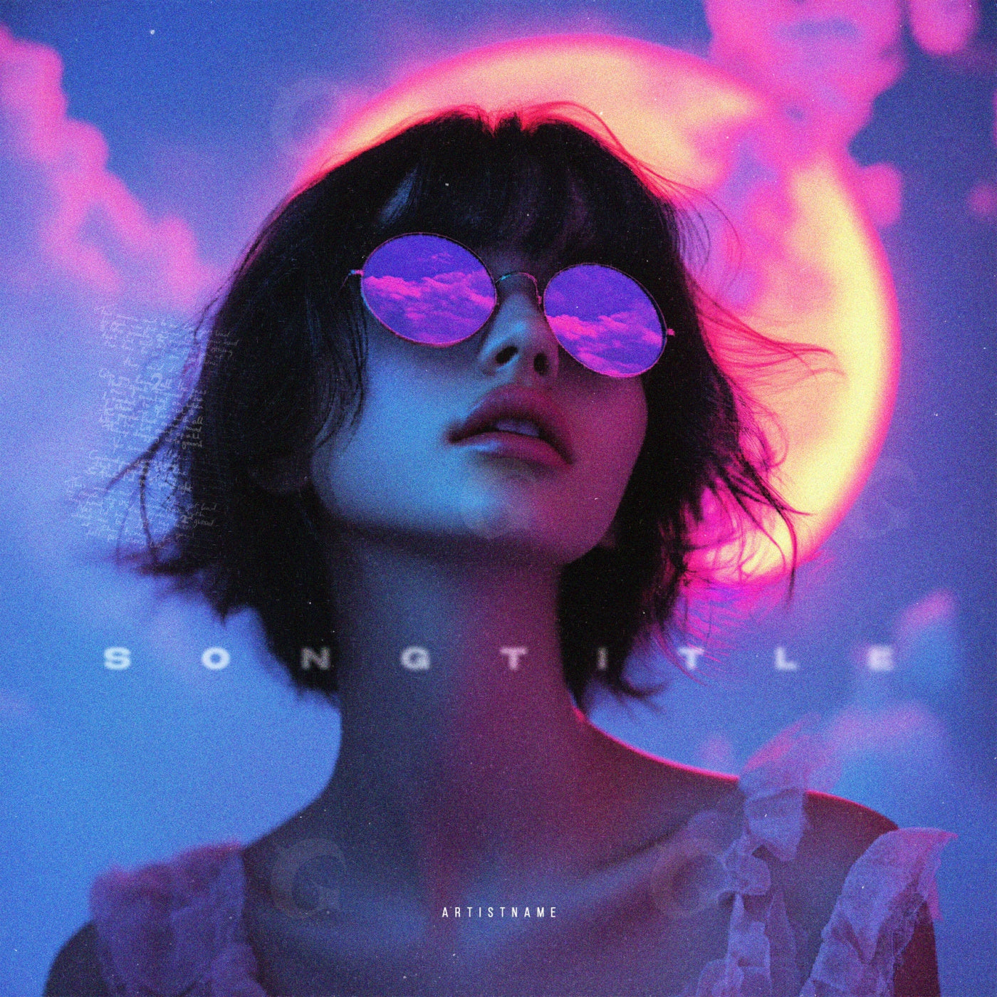 Neon moon reflections